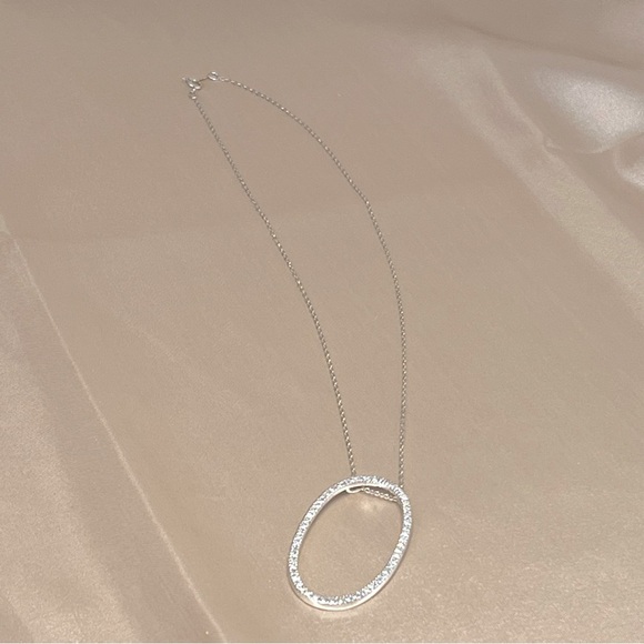Erwin Pearl Sterling Silver Necklace With Sterling Silver & CZ Oval Pendant 925 - Picture 1 of 15